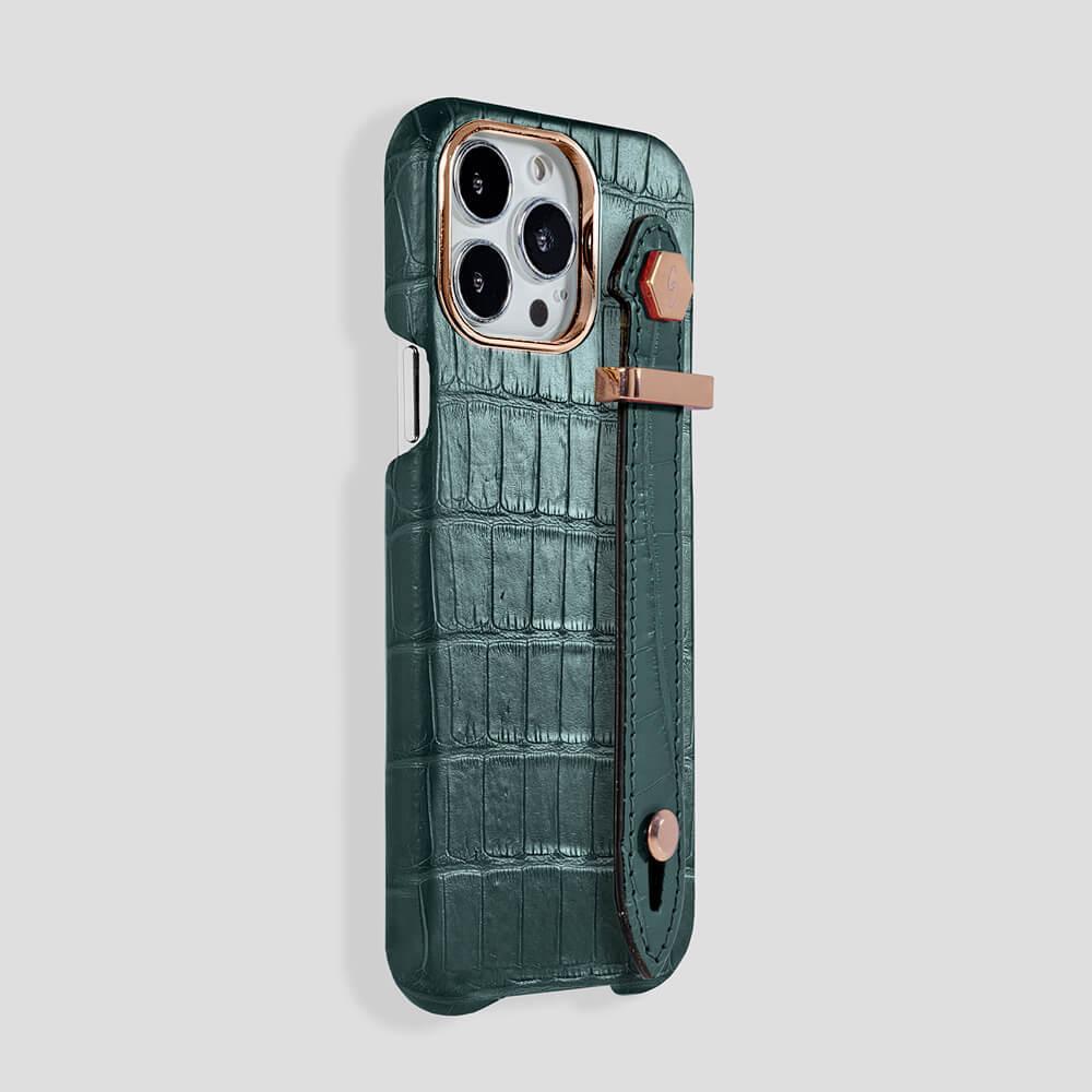 Loop Metal Strap Alligator Case for iPhone 14 Max - gattiluxury