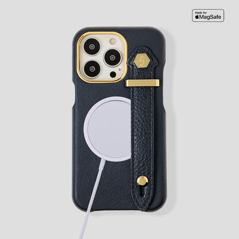 Loop Metal Strap  Calfskin Case for iPhone 14 Pro Max - gattiluxury