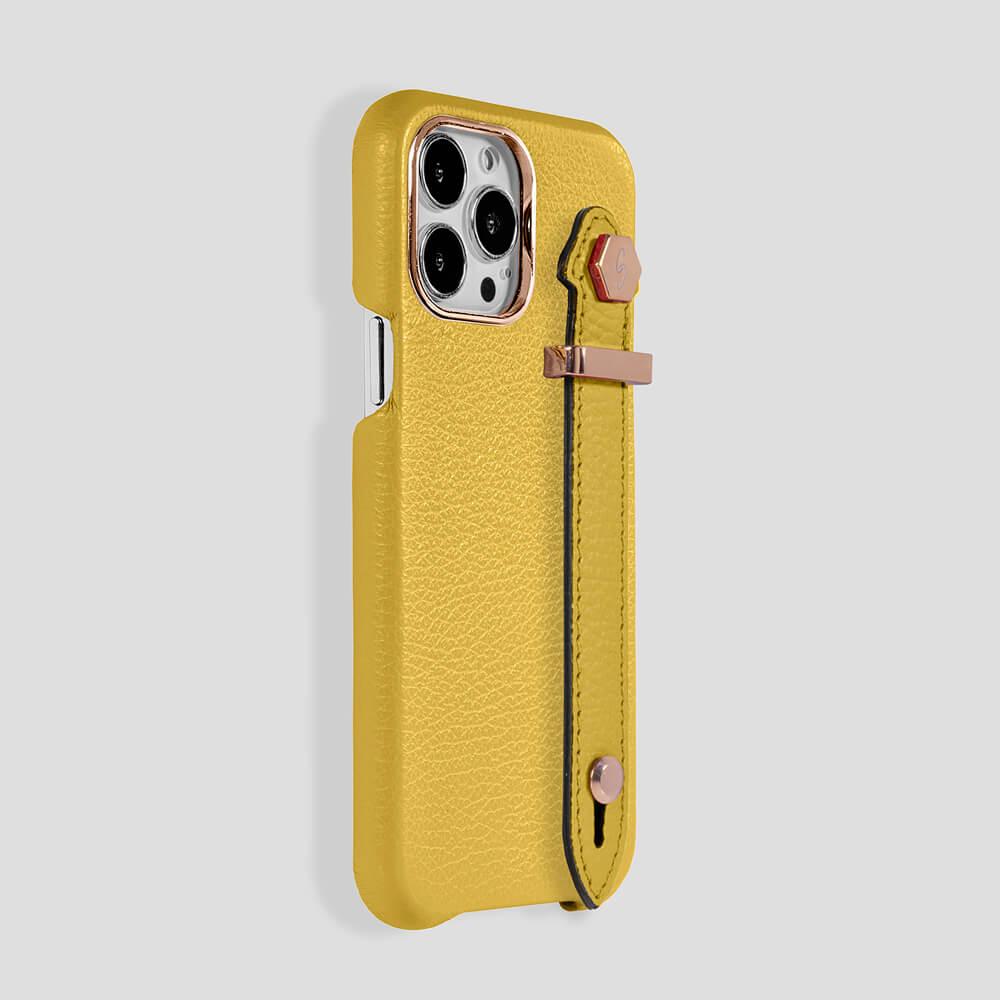 Loop Metal Strap Calfskin Case for iPhone 15 Plus - Gatti Luxury