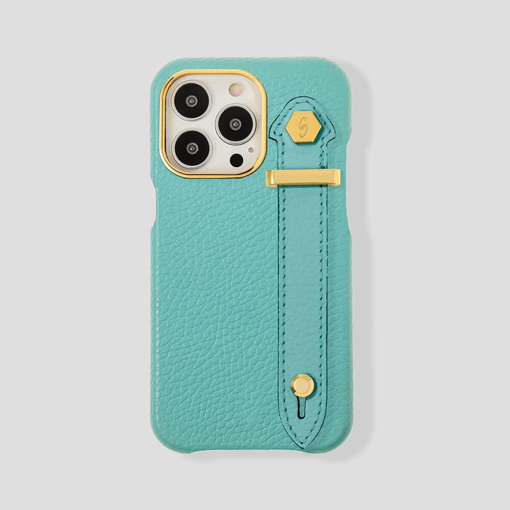 Loop Metal Strap Calfskin Case for iPhone 15 Plus - Gatti Luxury