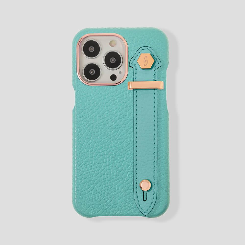 Loop Metal Strap Calfskin Case for iPhone 15 Plus - Gatti Luxury