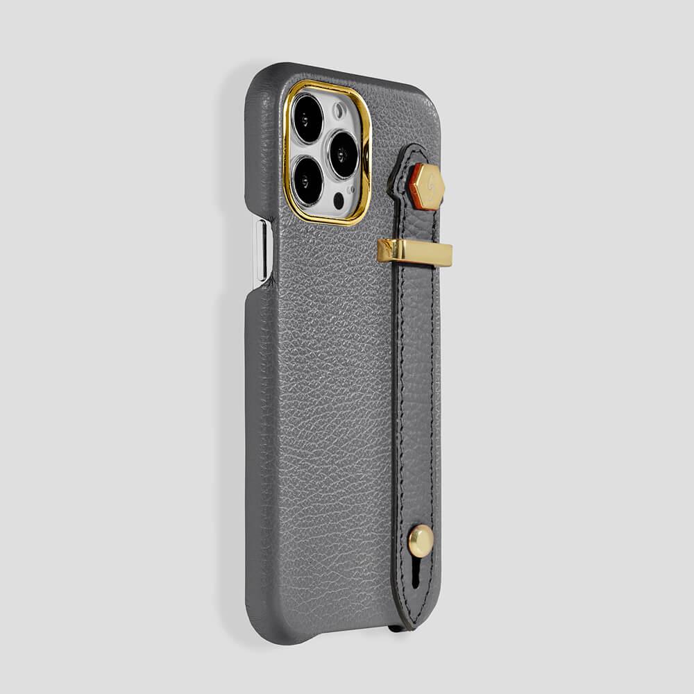 Loop Metal Strap Calfskin Case for iPhone 15 Plus - Gatti Luxury