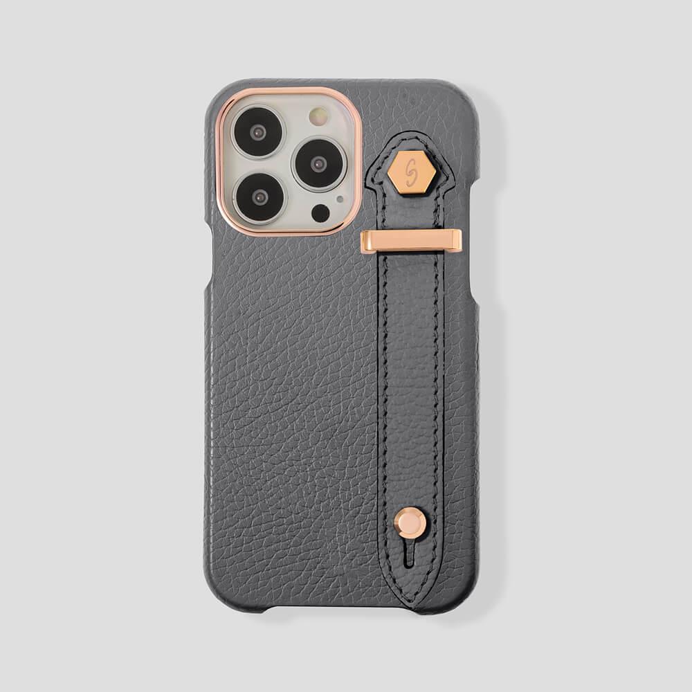 Loop Metal Strap Calfskin Case for iPhone 15 Plus - Gatti Luxury