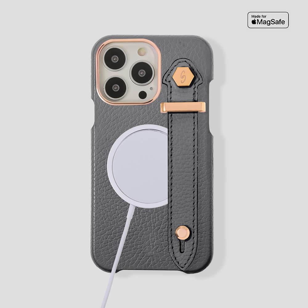 Loop Metal Strap Calfskin Case for iPhone 15 Plus - Gatti Luxury