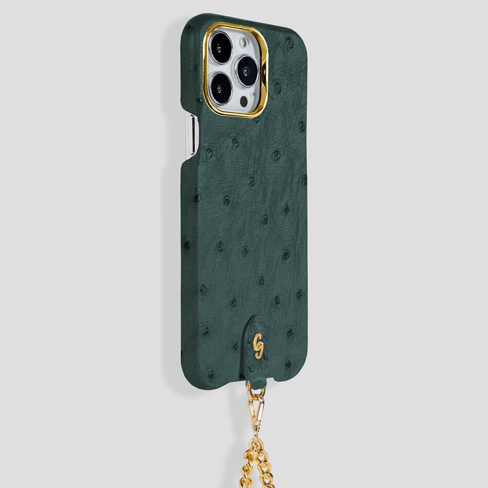 Necklace Ostrich Case for iPhone 14 Pro Max - gattiluxury