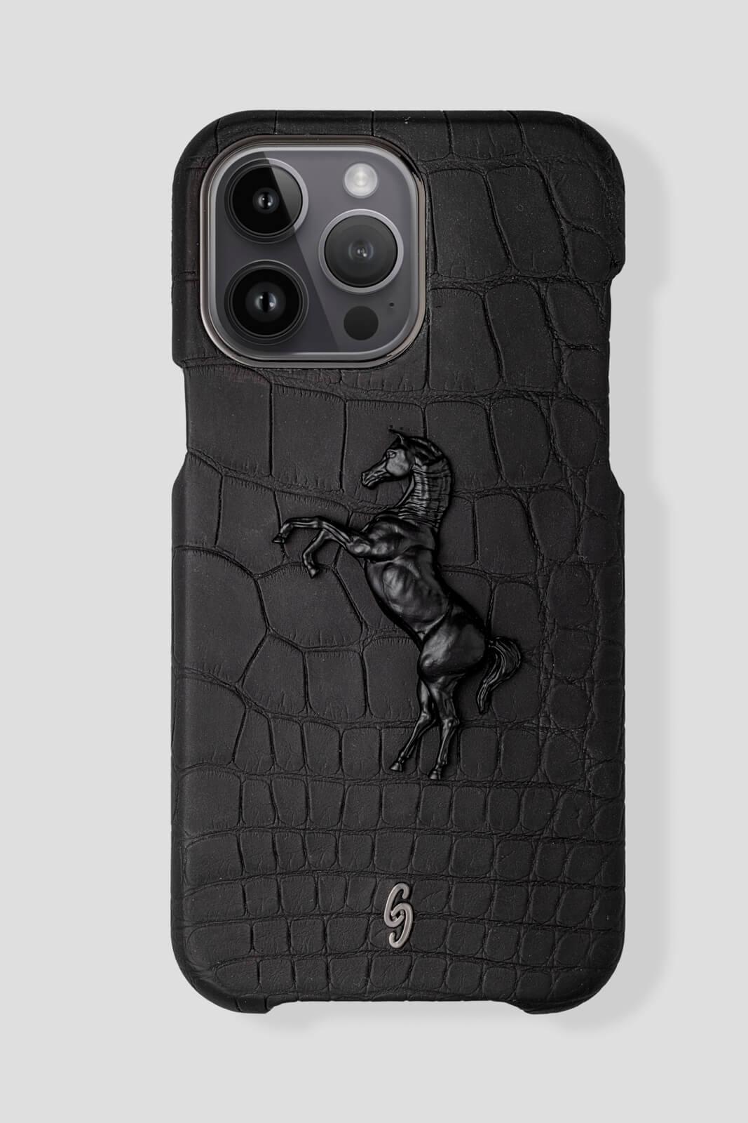 NERONE Arabic Horse in Alligator iPhone 14 Pro - Gatti Luxury