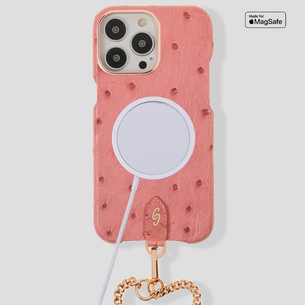 Necklace Ostrich Case for iPhone 14 - gattiluxury