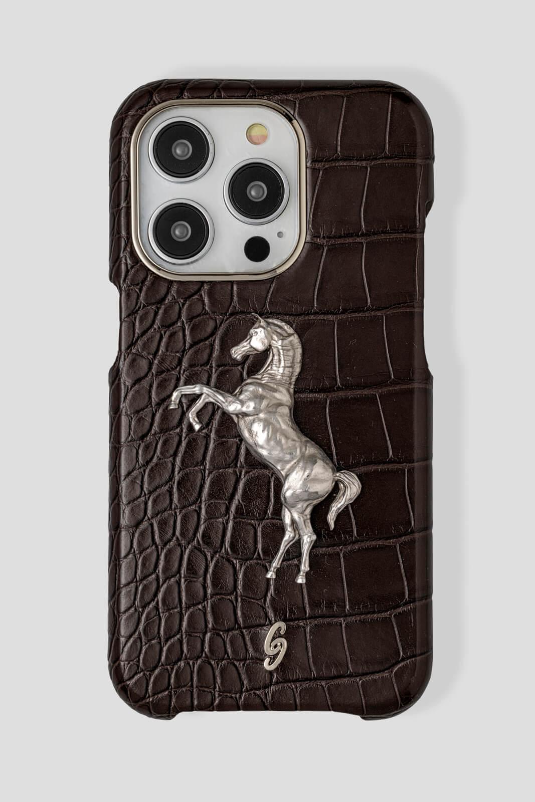 PEGASUS Arabic Horse in Alligator iPhone 14 Pro - Gatti Luxury