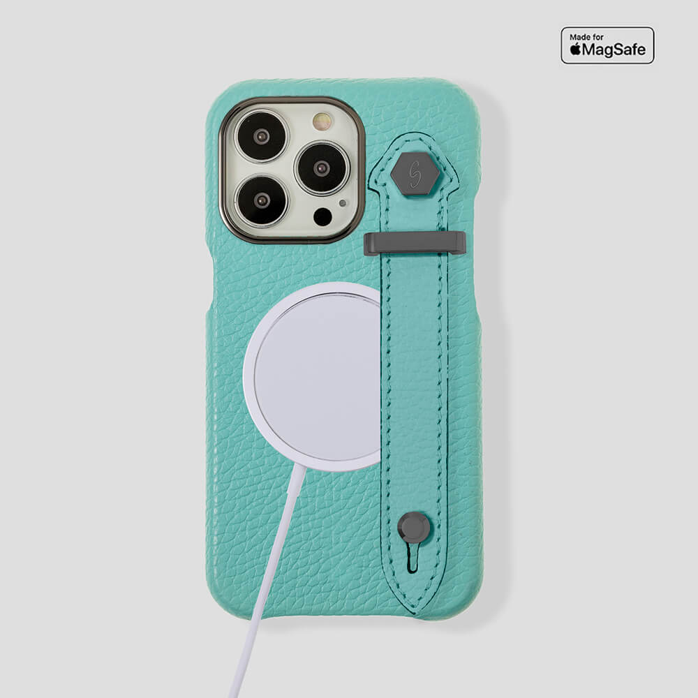 Loop Metal Strap Calfskin Case for iPhone 13 Pro