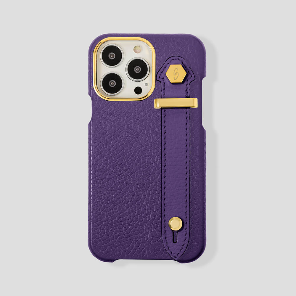 Loop Metal Strap  Calfskin Case for iPhone 14 Pro Max