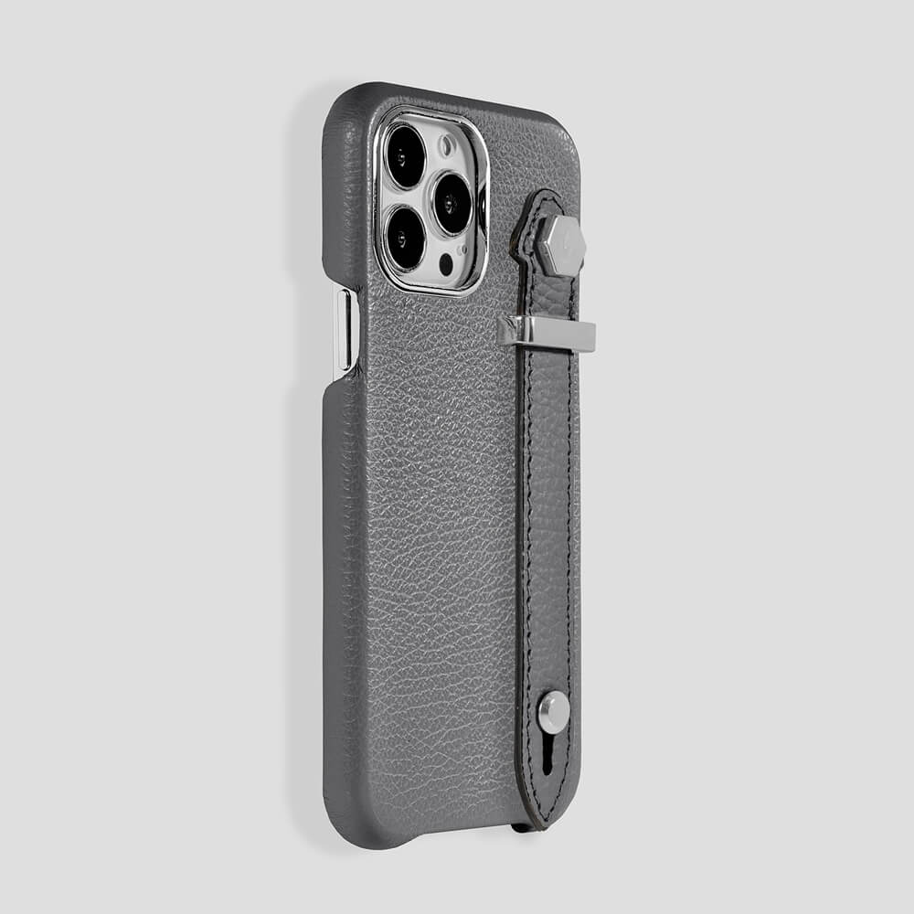 Loop Metal Strap  Calfskin Case for iPhone 13 Pro Max