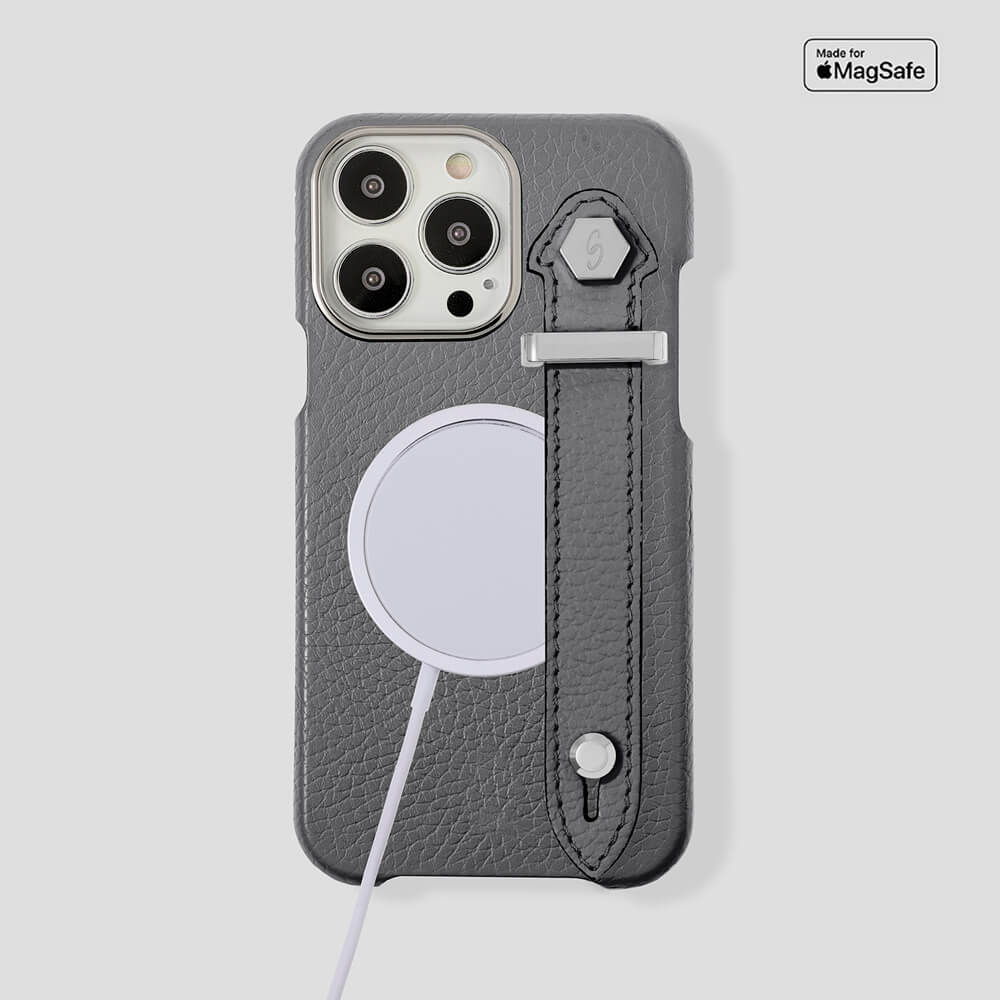 Loop Metal Strap  Calfskin Case for iPhone 14 Pro Max