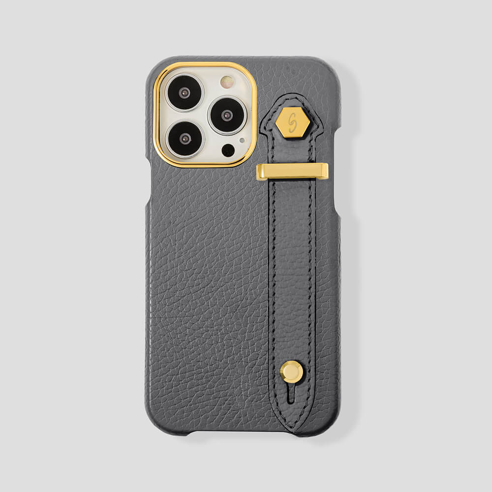 Loop Metal Strap  Calfskin Case for iPhone 14 Pro Max