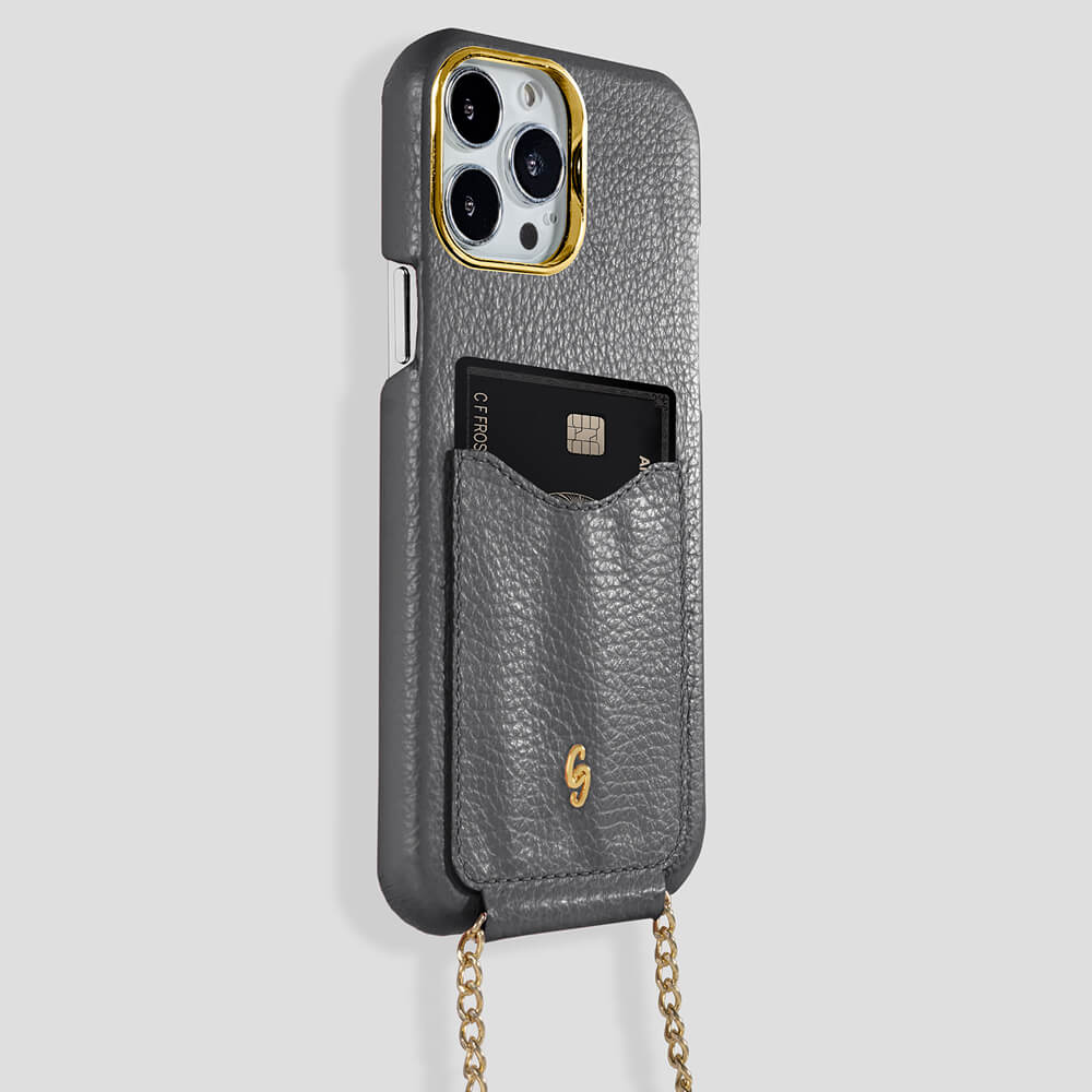 Cardholder Calfskin Case for iPhone 14 Pro Max