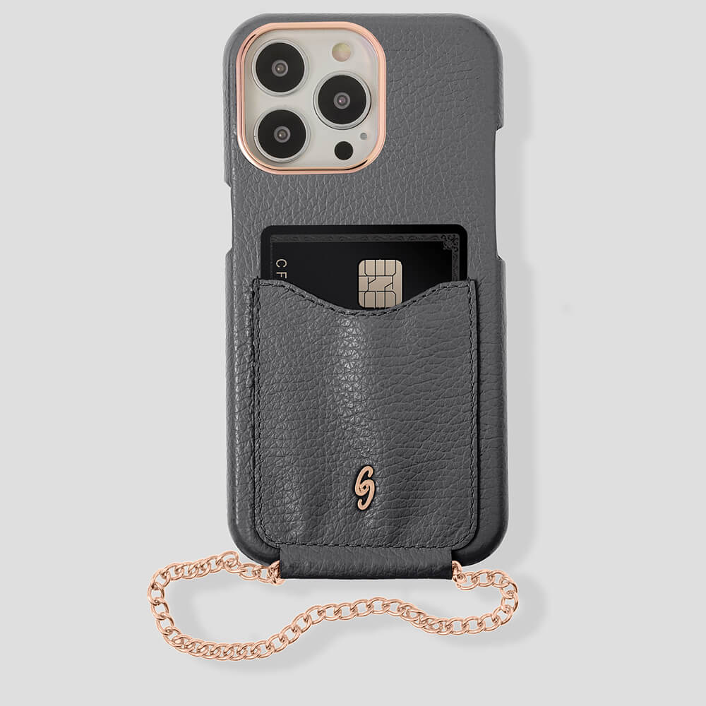 Cardholder Calfskin Case for iPhone 14 Pro Max