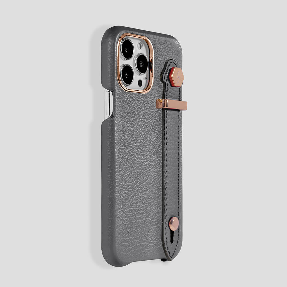 Loop Metal Strap Calfskin Case for iPhone 13 Pro