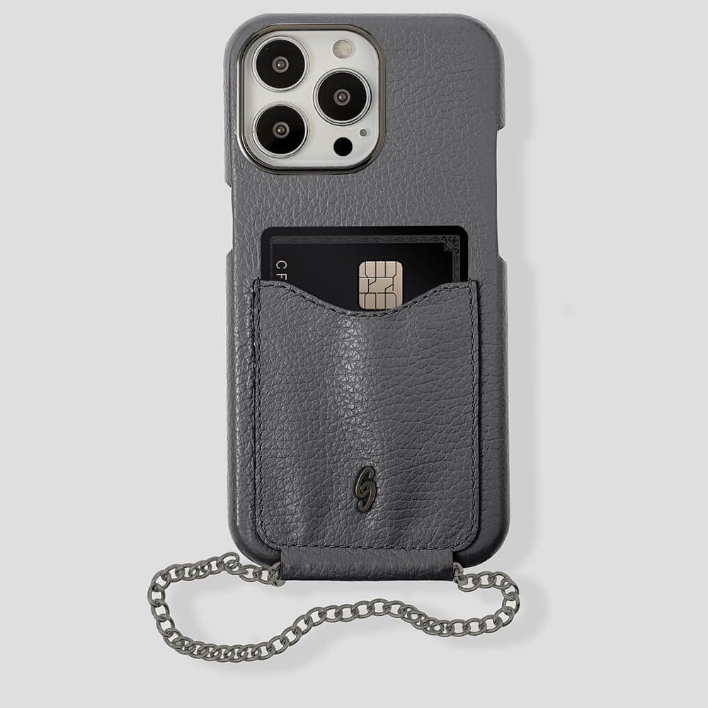 Cardholder Calfskin Case for iPhone 14 Pro Max