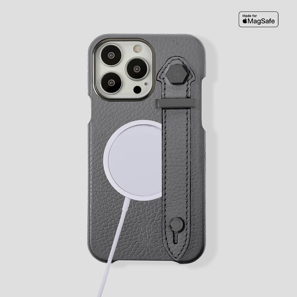 Loop Metal Strap  Calfskin Case for iPhone 13 Pro Max