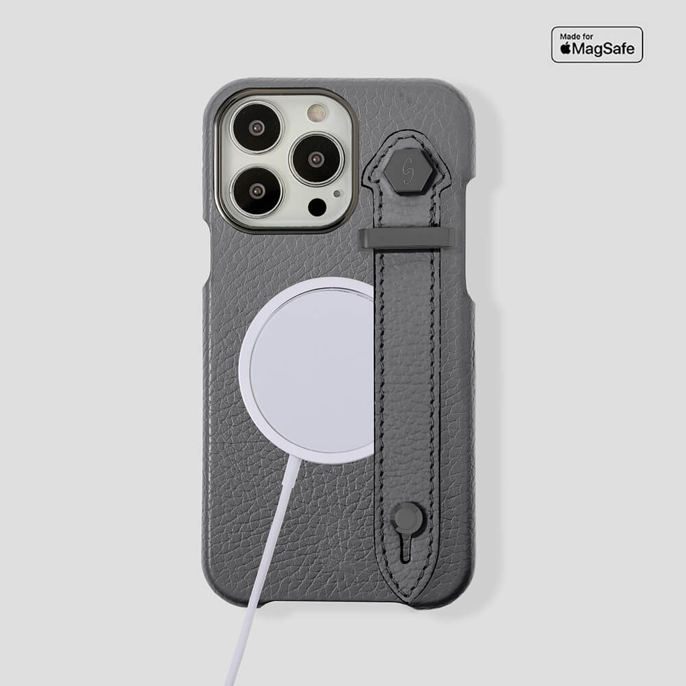 Loop Metal Strap  Calfskin Case for iPhone 14 Pro Max