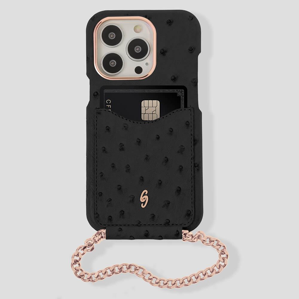 Cardholder Ostrich Case for iPhone 13 Pro - gattiluxury