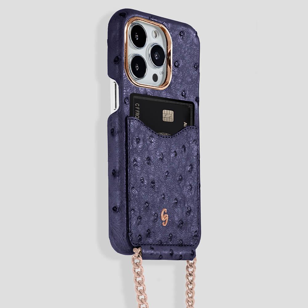 Cardholder Ostrich Case for iPhone 13 Pro - gattiluxury