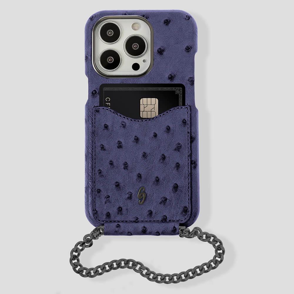 Cardholder Ostrich Case for iPhone 13 Pro - gattiluxury