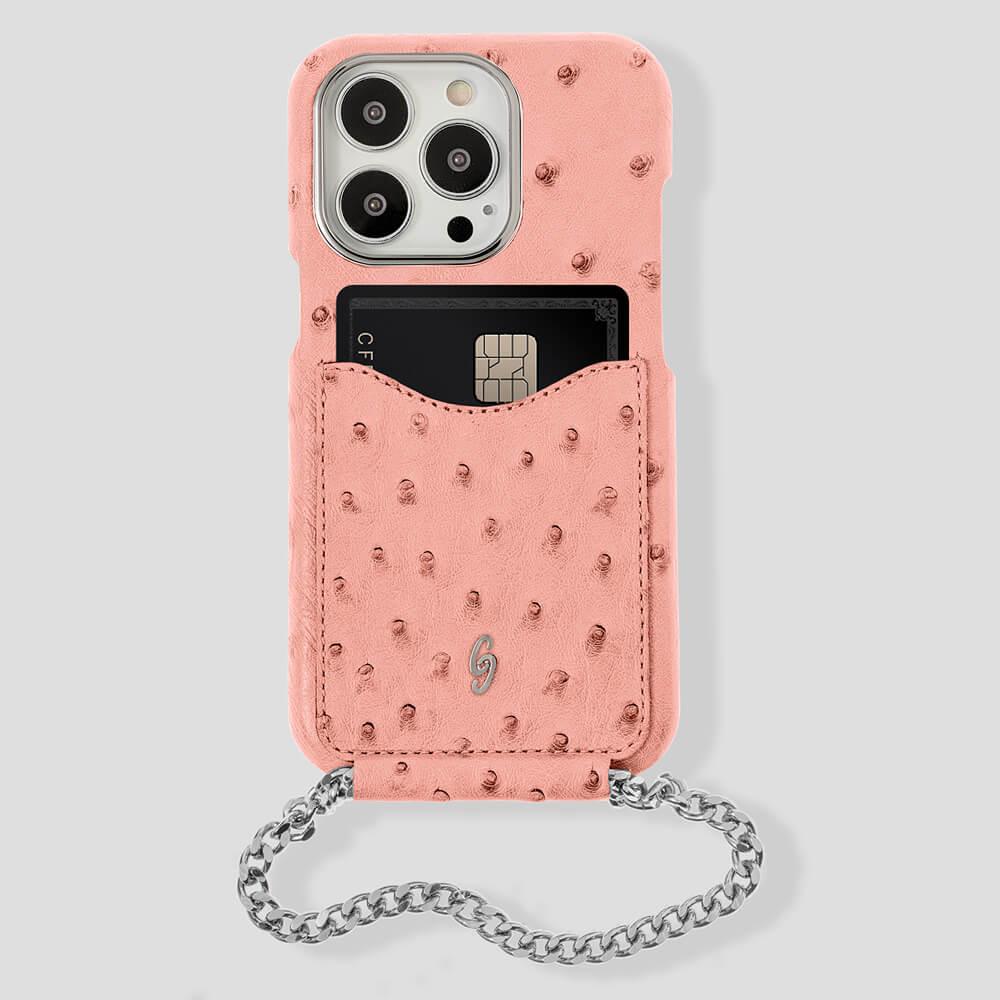 Cardholder Ostrich Case for iPhone 13 Pro - gattiluxury