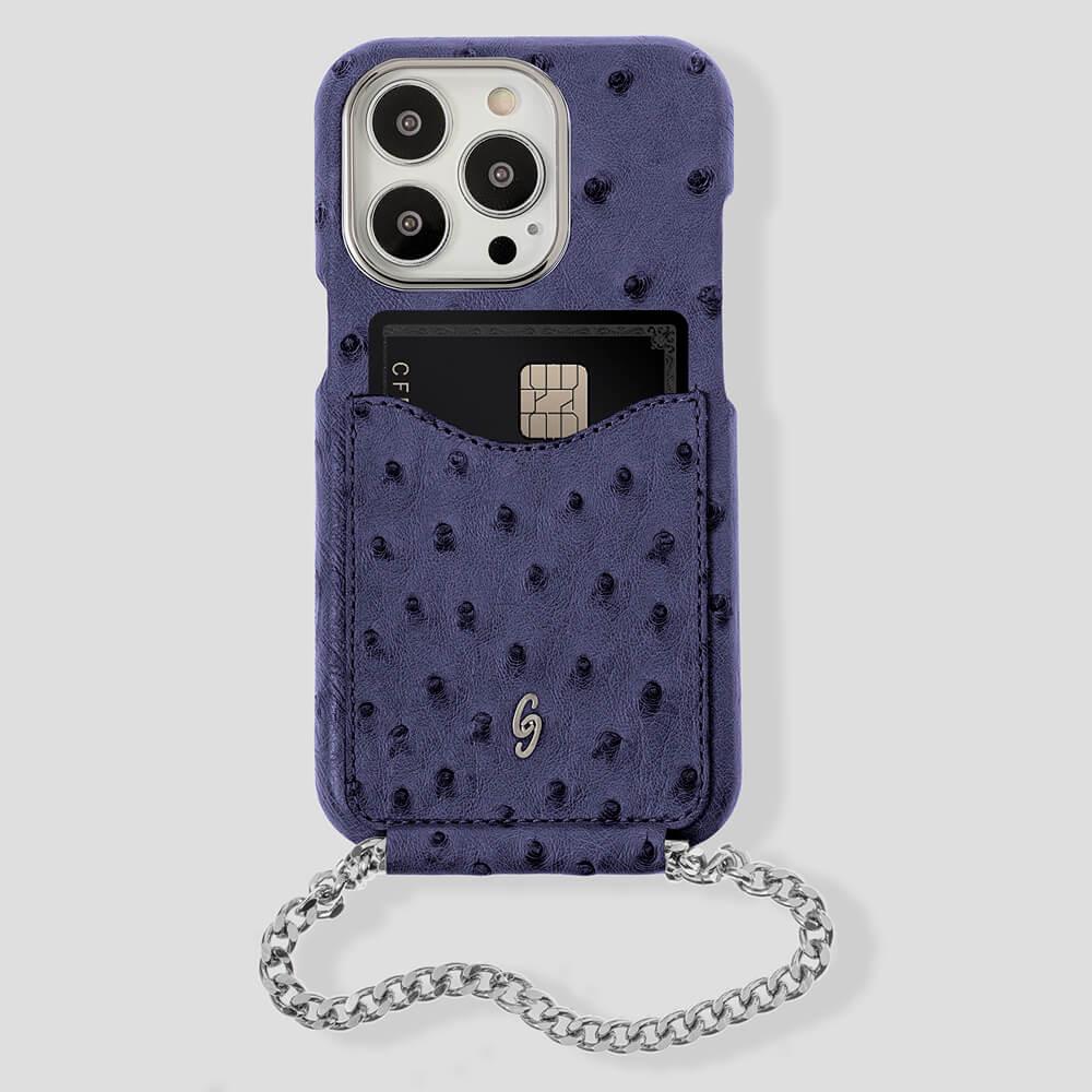 Cardholder Ostrich Case for iPhone 14 - gattiluxury