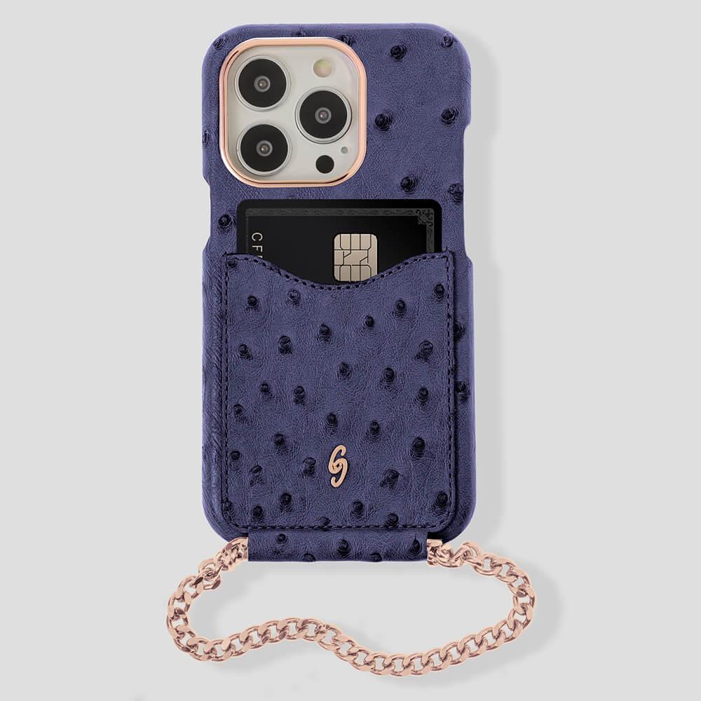 Cardholder Ostrich Case for iPhone 14 - gattiluxury