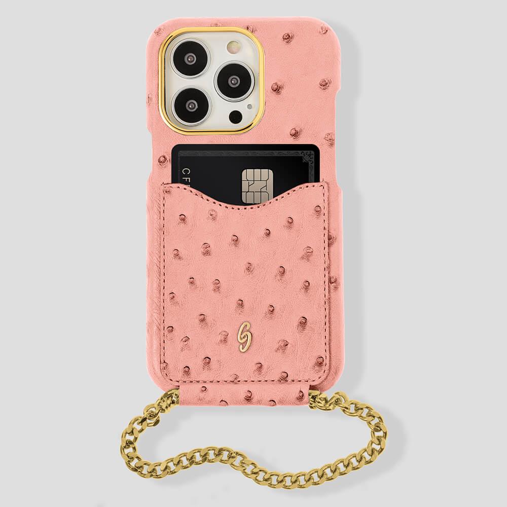 Cardholder Ostrich Case for iPhone 14 - gattiluxury