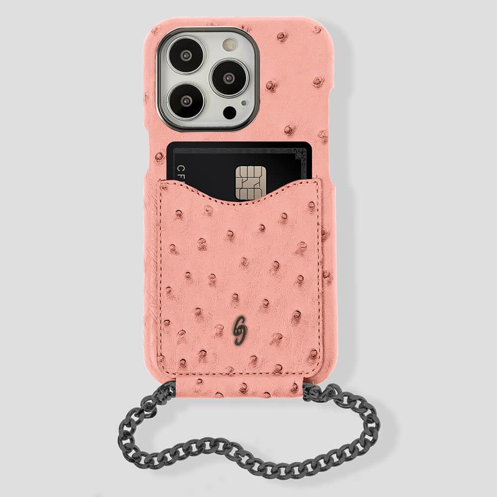 Cardholder Ostrich Case for iPhone 14 - gattiluxury