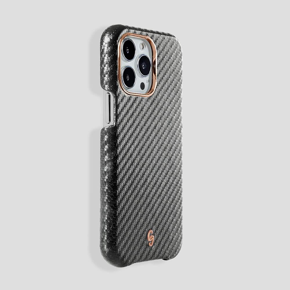 Classic Carbon Fiber Calfskin Case for iPhone 13 Pro - Gatti Luxury