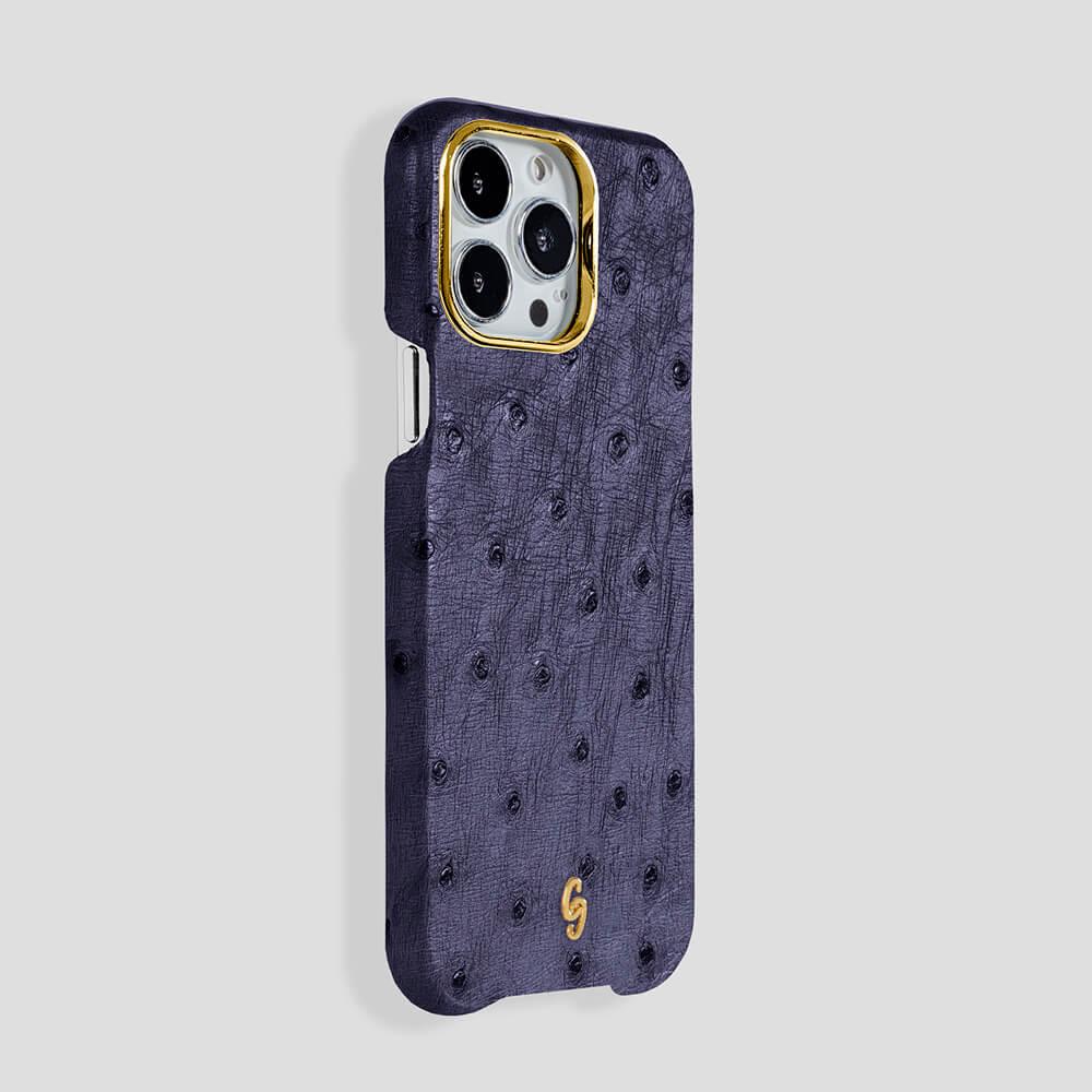 Classic Ostrich Case for iPhone 14 Max - gattiluxury