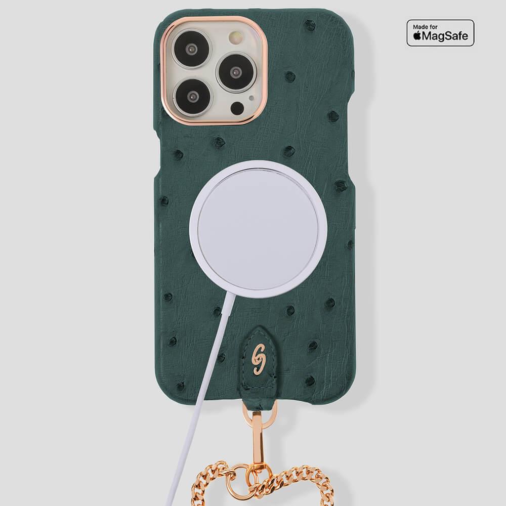 Necklace Ostrich Case for iPhone 14 - gattiluxury