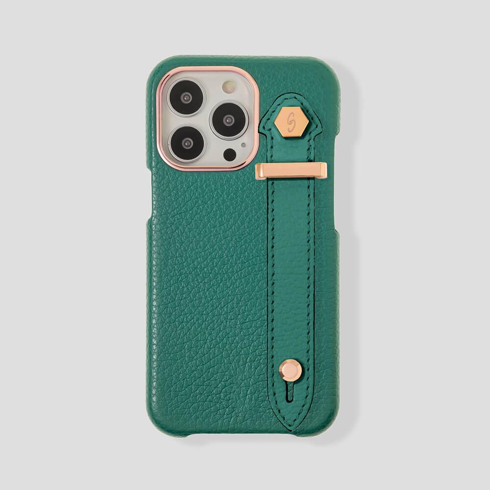 Loop Metal Strap Calfskin Case for iPhone 13 Pro - gattiluxury