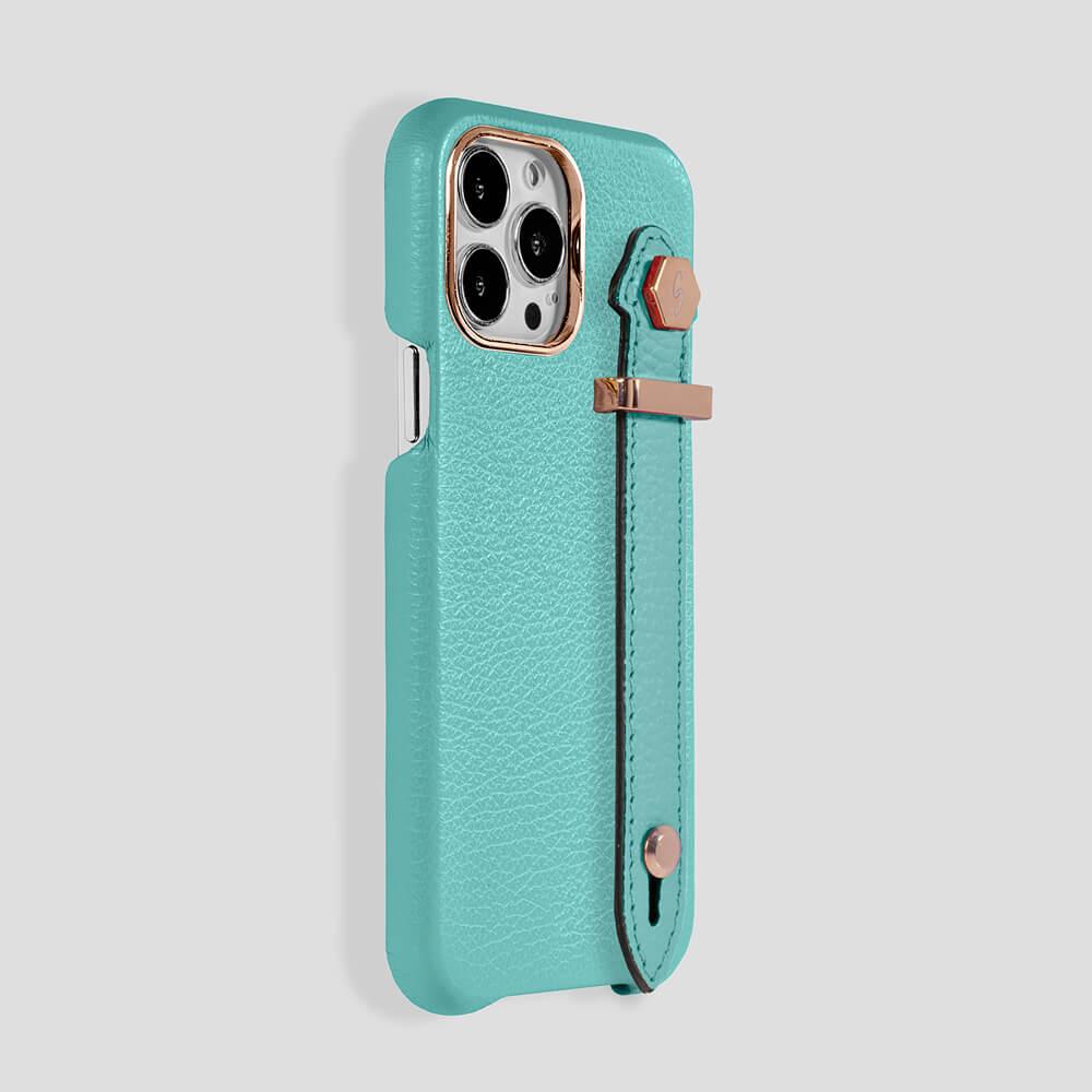 Loop Metal Strap Calfskin Case for iPhone 14 Plus - Gatti Luxury