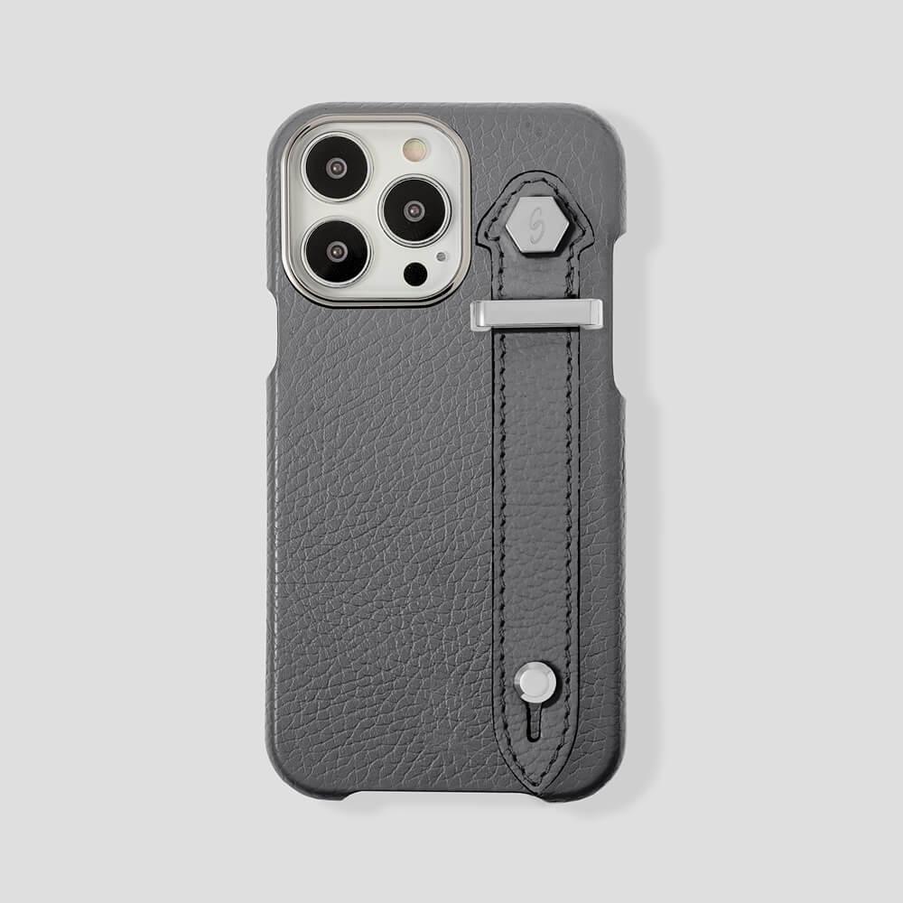 Loop Metal Strap Calfskin Case for iPhone 14 Plus - Gatti Luxury