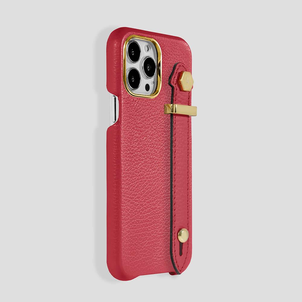 Loop Metal Strap  Calfskin Case for iPhone 14 Max - gattiluxury